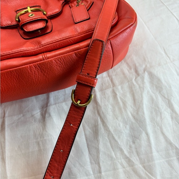 Coach Campbell Orange Leather Crossbody Satchel - Picture 7 of 16